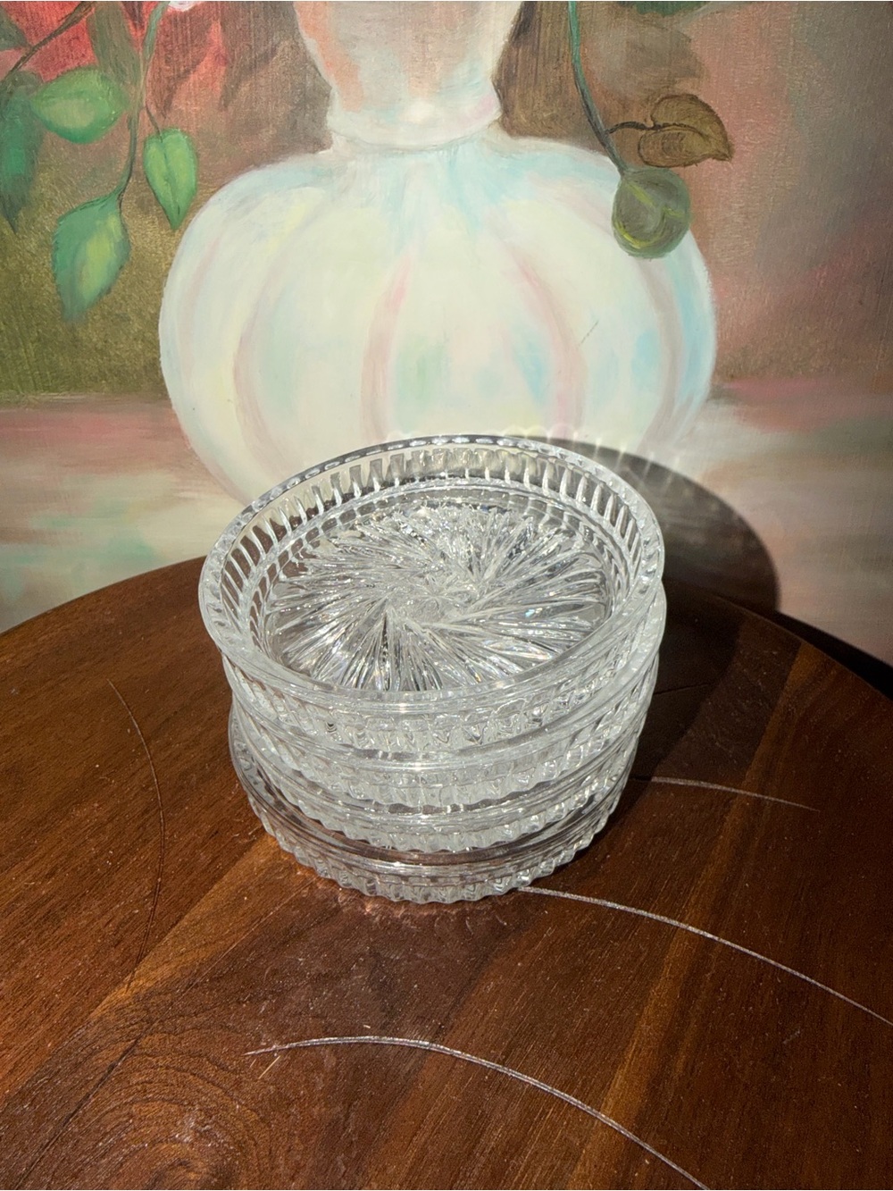 Four 24% Lead Crystal Coasters